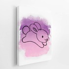 Coelho Roxo Animais Colorido Infantil Quadro Canvas 120x80cm