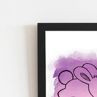 Coelho Roxo Animais Colorido Quadro Moldura Preta 60x40cm