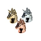 Cofre Busto Unicornio Cor Cromado Dourado Decoração 1 Peça