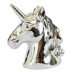 Cofre Busto Unicornio Cor Cromado Pratiado Decoração 1 Peça
