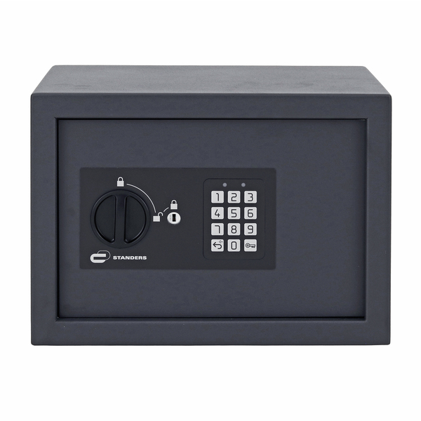 Cofre Digital Senha e Chave 15L 25x35x25cm Parede Aço Cinza