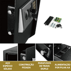 Cofre Eletrônico Teclado Digital Segurança Senha Chave Aço