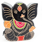 Cofre Formato Ganesha Om Couro Ecológico Pintado