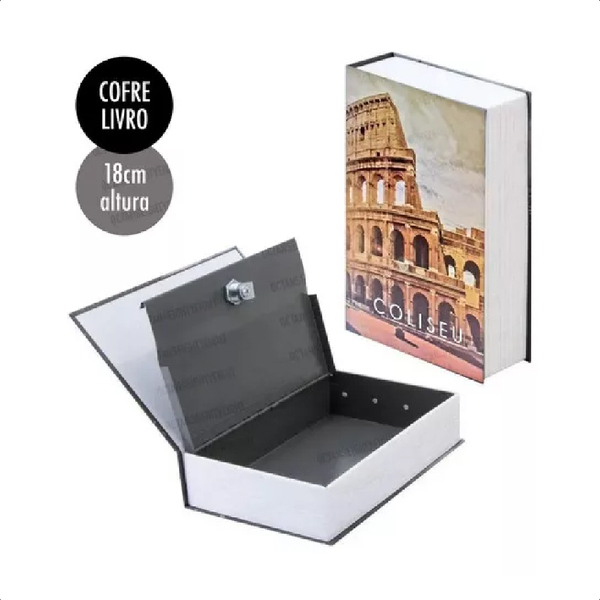 Cofre Formato Livro Camuflado C/ Chaves Porta Joia Dinheiro -