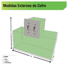 Cofre Tomada de Embutir com Chave Sem Display Aço 140x260x950mm Dovale