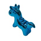 Cofrinho Unicornio Ceramica Decorativo Cromado Cor Azulado