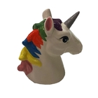 Cofrinho Unicornio Ceramica Decorativo Cromado Cor Prateado