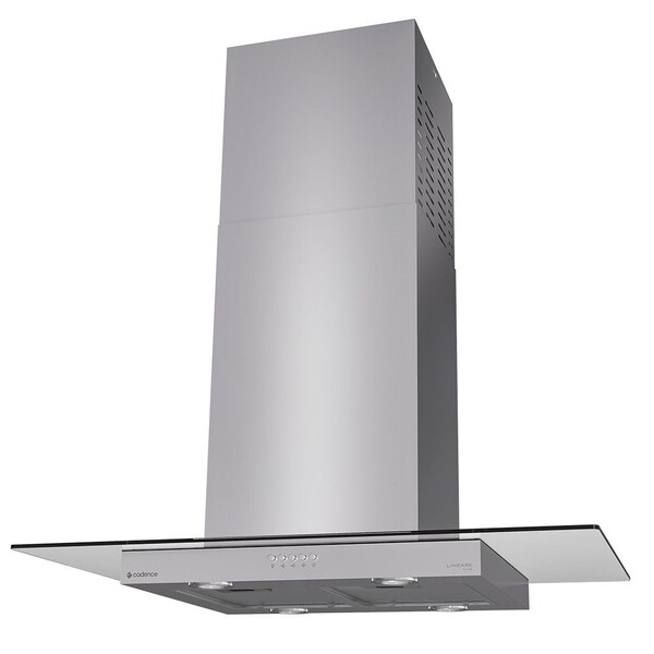Coifa De Ilha Cadence Lineare Vidro Reto Inox 90cm 220v Cfa501