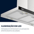 Coifa de Ilha Oster 90cm Inox 5 e 6 Bocas Touch Control OCFA590 127V (110V)