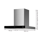 Coifa de Parede 60cm Preta e Inox com Vidro 4 Bocas 127V (110V) Linea Touch 16696 Franke