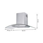 Coifa de Parede 90cm Inox com Vidro 5 e 6 Bocas com Aviso Lavar Filtro 127V (110V) CAP90AR Consul