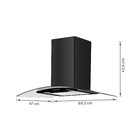Coifa de Parede 90cm Preta com Vidro 5 e 6 Bocas 127V (110V) Arketto 16692 Dominox