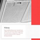 Coifa De Parede 90cm Vidro Curvo Duto Slim Fogatti Inox