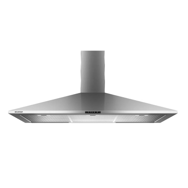 Coifa De Parede Brastemp 90 Cm Inox Piramidal 5 E 6 Bocas Com Duplo Filtro - Bai91br 110v
