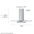 Coifa De Parede Continental 90cm Inox Com Vidro (cc9vx) 127v