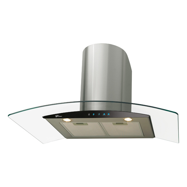 Coifa de Parede Fischer 90cm Preto e Inox com Vidro 5 e 6 Bocas com Timer Talent Touch 16740 220V