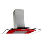 Coifa De Parede Vidro Curvo 75cm Duto Slim Terim Vermelho Com