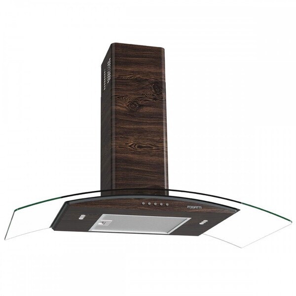 Coifa De Parede Vidro Curvo Clean 90 Cm 127v Wood - Fogatti