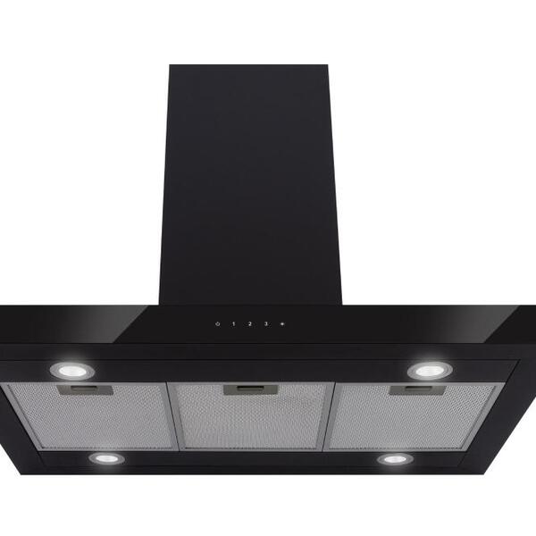 Coifa E Depurador De Ilha 90cm Eos Touch Inox Preto 220v