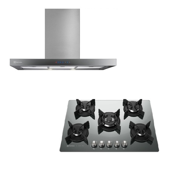 Coifa Parede Electrolux (90cts) 220v+ Cooktop (gc75u) Bivolt