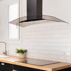 Coifa Parede Gallant Milano Vidro Curvo Preta Titanium 90cm 2