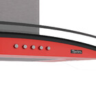 Coifa Terim De Parede Clean Vidro Curvo Vermelha Kroma 70cm