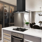 Coifa Terim Ilha Teto Vidro Curvo Black 75 Cm