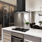 Coifa Terim Ilha Teto Vidro Curvo Black 90 Cm