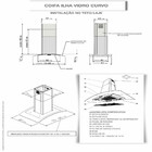 Coifa Terim Ilha - Teto Vidro Curvo Inox 75 Cm