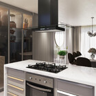 Coifa Terim Ilha Teto Vidro Reto Black 90 Cm