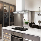 Coifa Terim Ilha Teto Vidro Reto Branca 90 Cm