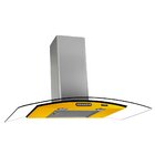 Coifa Terim Parede Vidro Curvo Amarela Inox 80 Cm Duto Slim