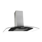 Coifa Terim Parede Vidro Curvo Black Inox 80 Cm Duto Slim