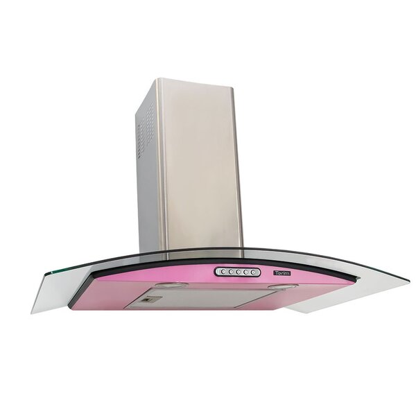 Coifa Terim Parede Vidro Curvo Rosa Inox 80 Cm Duto Slim