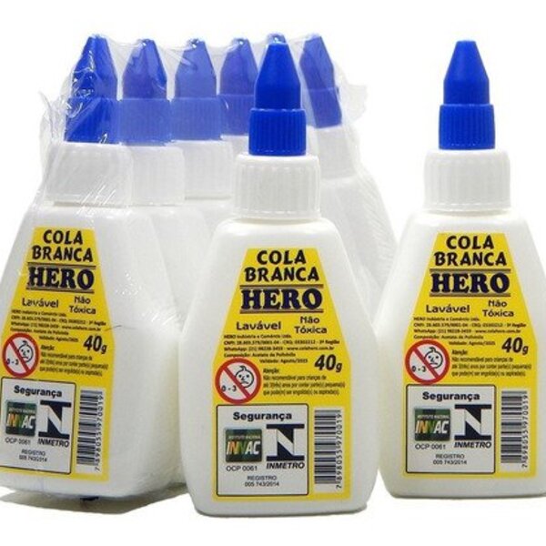 Cola Branca Hero 40g Com 6 Unidades