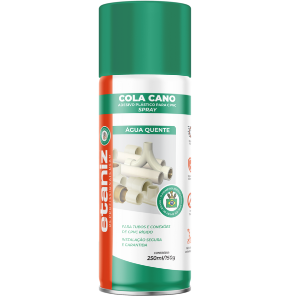 Cola Cano Spray Adesivo Plastico Pvc Agua Quente 250ml