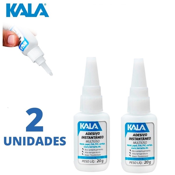 Cola Instantânea 20g Bico Antientupimento Kala Kit 2 Unid