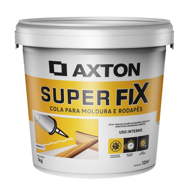 Cola para Moldura e Rodapé Áreas Internas Branco 1kg Axton