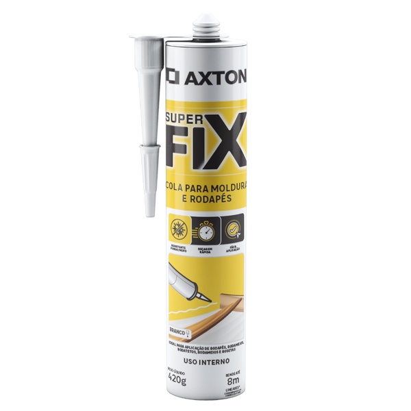 Cola para Moldura e Rodapé Áreas Internas Branca 420g Axton