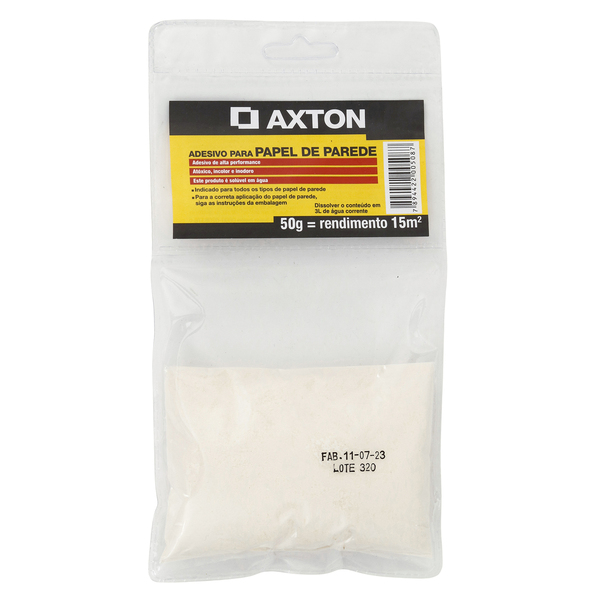 Cola para Papel de Parede em Pó Branca 50g Axton