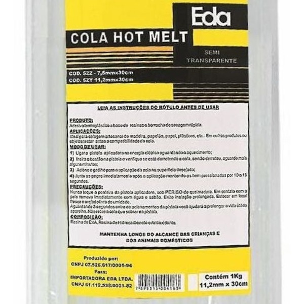 Cola Para Pistola De Cola Quente 1kg Grande 1/2 X 12" Transpa