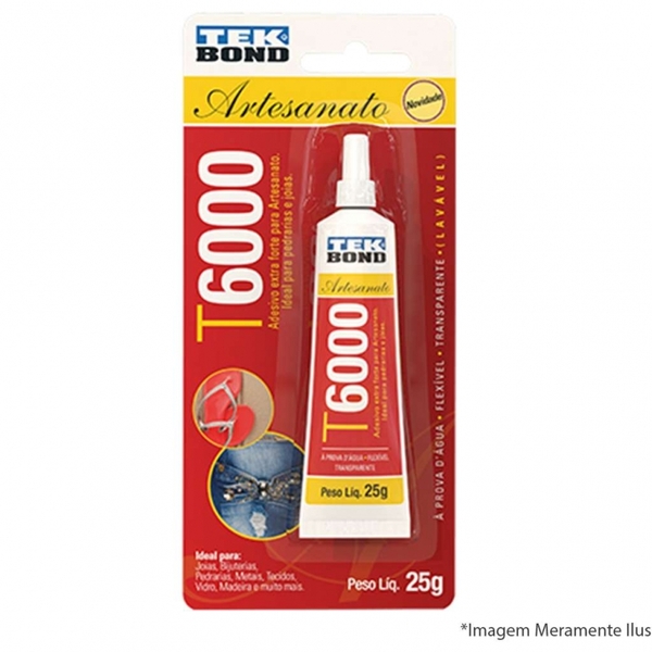 Cola Permanente Tekbond T6000 25g Artesanato Blister