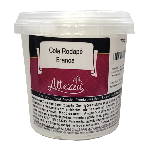 Cola Rodapé Branca De Madeira, Mdf, Poliestireno, Colagem Ráp