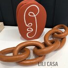 Colar De Mesa Decorativo Corrente De Cerâmica 5 Elos Lili Cas