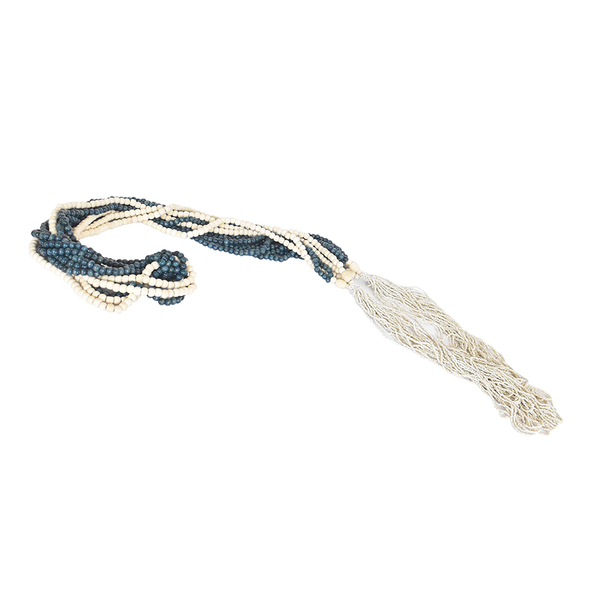 Colar Decorativo De Mesa Azul E Branco Anahi 1,40 M