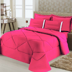 Colcha 6 Peças Agrádavel Dupla Face Casal Queen Cotex Rosa