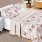 Colcha Ayla Casal Queen Tecido Dupla Face Microfibra 03 Peças