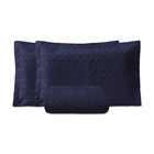 Colcha Azul Marinho 100% Algodão Queen Size 200 Fios 3 Peças