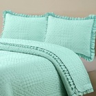 Colcha Babado Casal Fluffy 3pçs 100% Poliéster - Menta