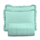 Colcha Babado Casal Fluffy 3pçs 100% Poliéster - Menta